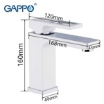 Комплект смеситель для ванны Gappo G3217-8+смеситель для умывальника Gappo G1017-8 (белый/хром)- фото4