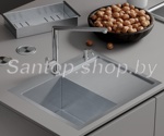 Кухонная мойка Roxen Vespa 560230-60L (Сатин) с коландером и дозатором- фото