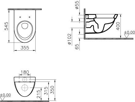 Унитаз подвесной Vitra Form 500 (4305B003-0075) с пневмокрышкой- фото2