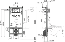 Инсталляции ALCAPLAST A101 Sadromodul (AM101/1120) c клавишей М270 (белая)- фото2