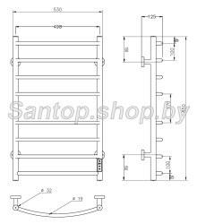 Электрический Полотенцесушитель Roxen Santi 11030-5385W (белый)- фото2