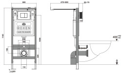 Инсталляция Roxen StounFix Dual Fresh 847702 с клавишей Caspia 410280B (черная матовая)- фото2