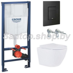 Инсталляции GROHE SOLIDO 38811KF0 c унитазом Roxen Antares 530185-01 (безободковый)- фото