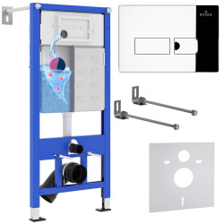 Инсталляция Roxen StounFix Dual Fresh 852222 с клавишей Caspia 410280CH (глянцевый хром)- фото