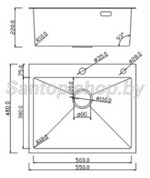 Кухонная мойка Roxen Simple 560220-55 (Сатин) с коландером и дозатором- фото2
