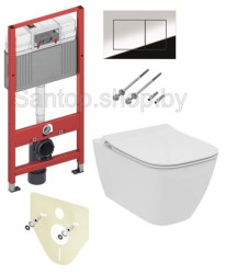 Купить инсталляцию TECE 9.400.412 c унитазом Ideal Standart i.Life T461401+T50030 (безободковый) с пневмокрышкой- фото