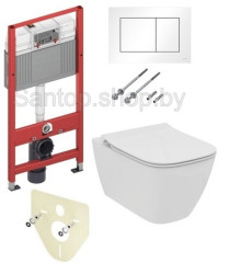 Купить инсталляцию TECE 9.400.413 c унитазом Ideal Standart i.Life T461401+T50030 (безободковый) с пневмокрышкой- фото