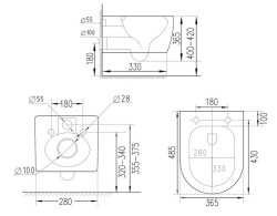 Инсталляции GROHE 38772001+унитаз Roxen Antares Bidet 530185-01X (c функцией биде)- фото3