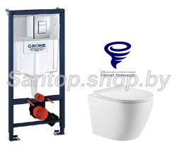 Инсталляции GROHE 38772001+унитаз Prato Бьянко PR-2381А (торнадо)- фото