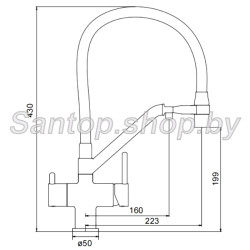 Смеситель GAPPO G4398-89 для фильтра с гибким изливом (оружейная сталь+черный)- фото2