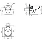 Унитаз подвесной Ideal Standard Eurovit Rimless K881201 (безободковый) в комплекте с крышкой SoftClose- фото3
