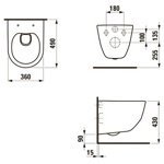 Унитаз Laufen Pro 820965 безободковый (укороченный)- фото2