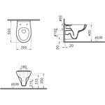 Унитаз подвесной Vitra S20 (7741B003-6079) безободковый с пневмо крышкой- фото2